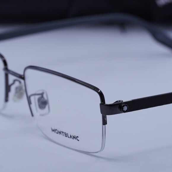 Montblanc MB0188O 006 Rectangle Eyeglasses 57mm – Grey - Picture 2 of 9